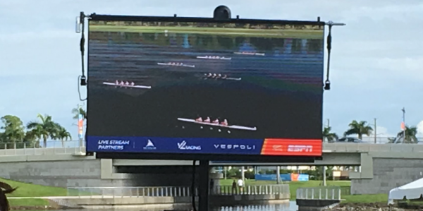 jumbotron at U23 World Rowing Championships